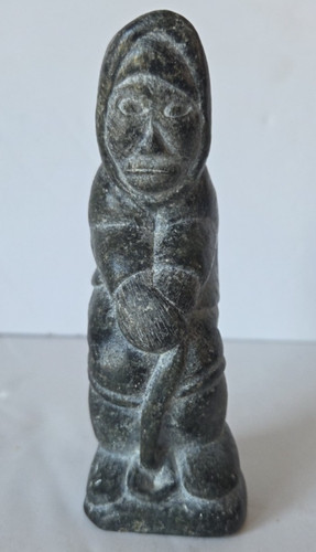 Signed inuit soapstone carving - signed,