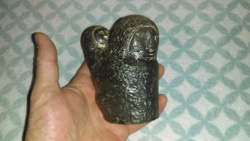Inuit mother child carved - mother,