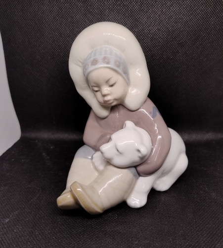 Lladro eskimo child with polar - lladro,